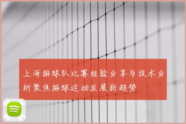 上海排球队比赛经验分享与技术分析聚焦排球运动发展新趋势