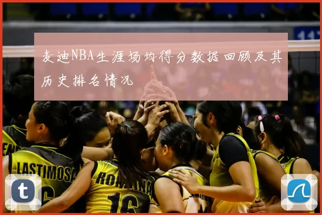 麦迪NBA生涯场均得分数据回顾及其历史排名情况